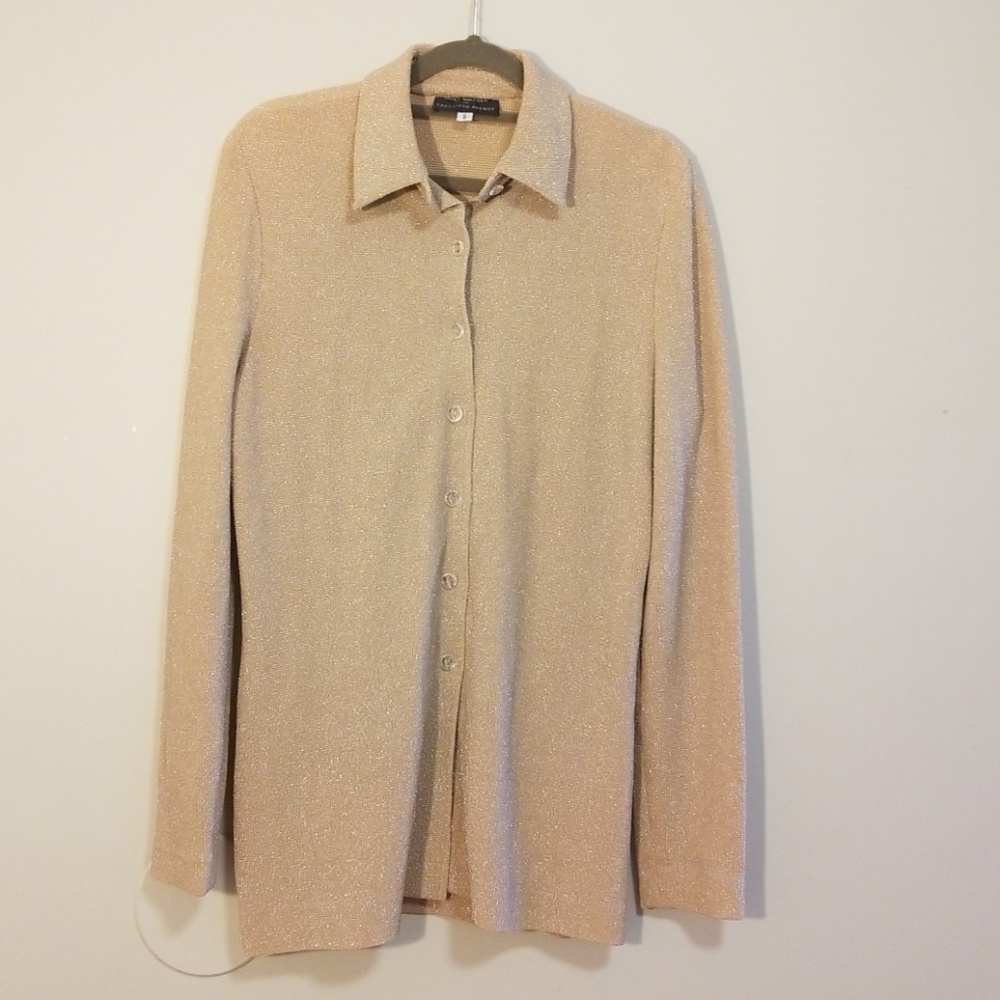 Huey Waltzer Gold Dress Button Down Shirt